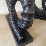vintage sculptural bookends, ram's horns