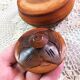 Handmade wooden box brown copper polychrome vintage