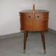 Mid century sewing box with / side table. asystent teak 1960/70s