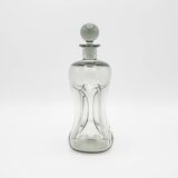 Decanter and Cordial Glasses in Grey Smoked Glass from Holmegaard Denmark, 1950s, Set of 7