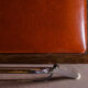 6 Baumann chairs in cognac imitation leather, circa 1960