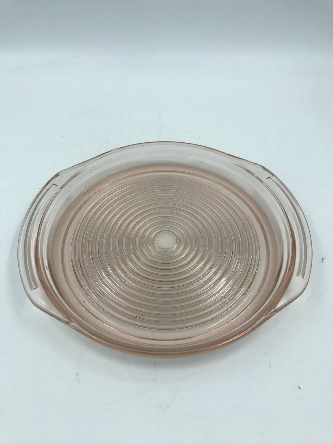 Pink glass plate