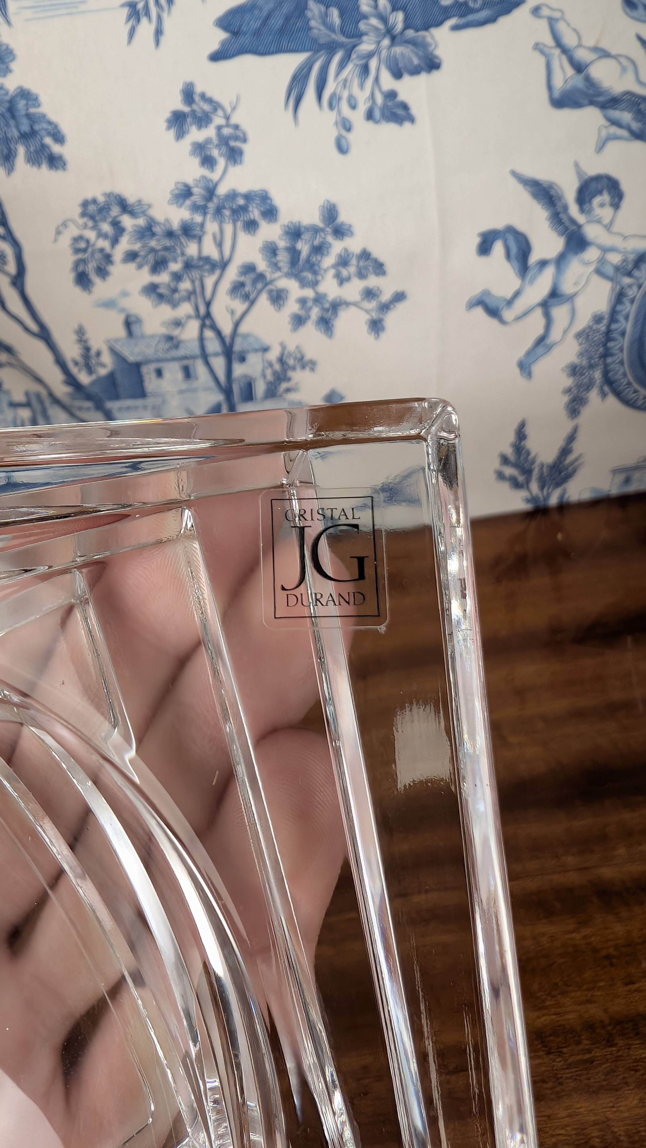 Crystal Pocket or Candle Holder by JG Durand Contemporary Art Deco Style