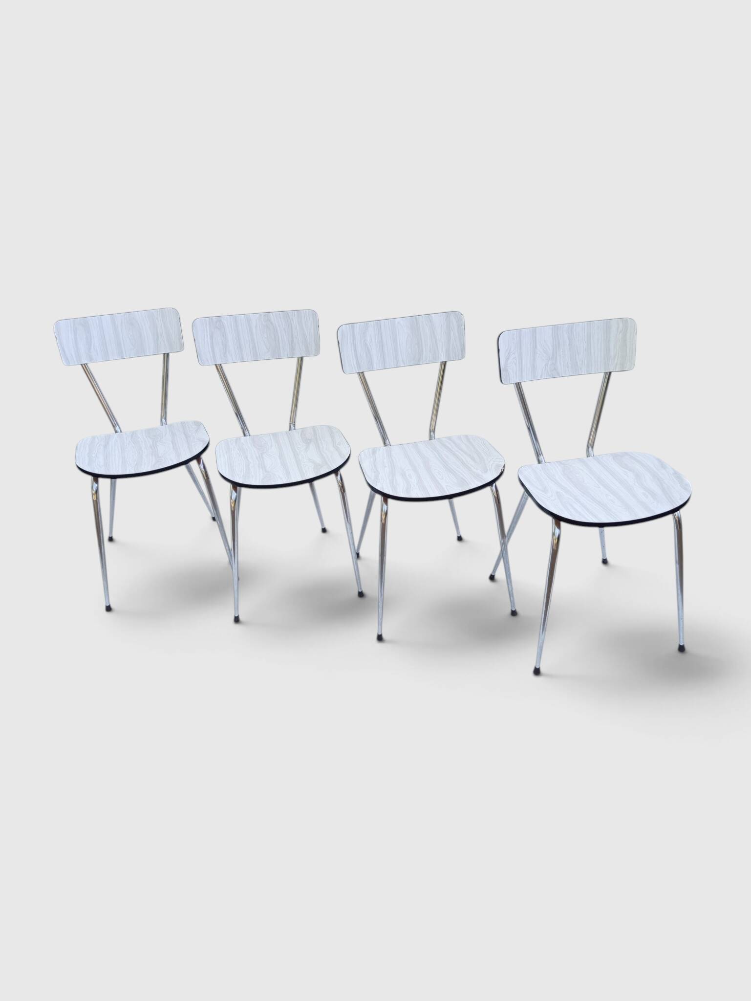 Set of 4 vintage Formica chairs – 1960s