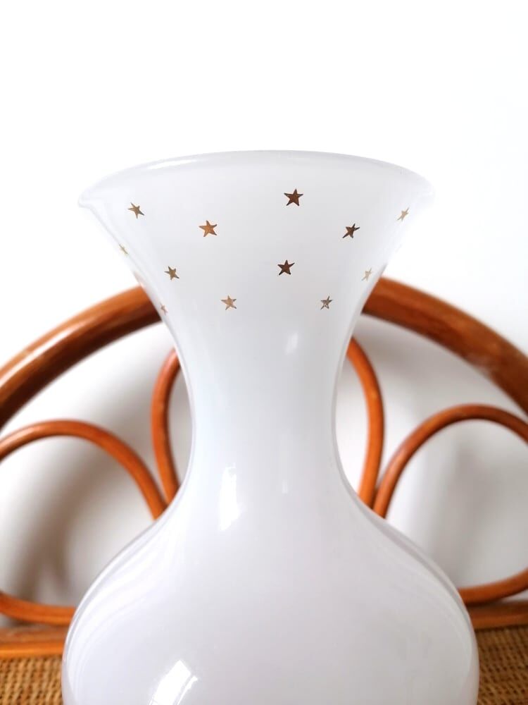 Opaline glass vase with stars