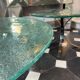 Paire de tables basses rondes, verre, ca 1970