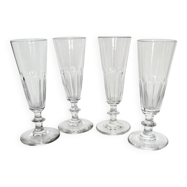 4 flûtes à champagne en cristal