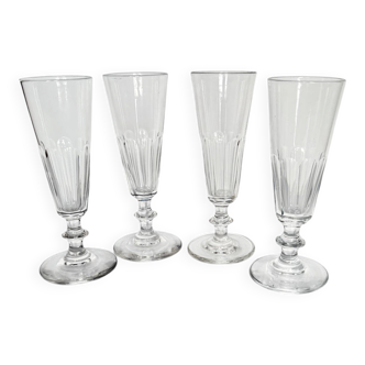 4 crystal champagne flutes