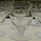 6 Art Deco engraved wine glasses, Meisenthal glassware