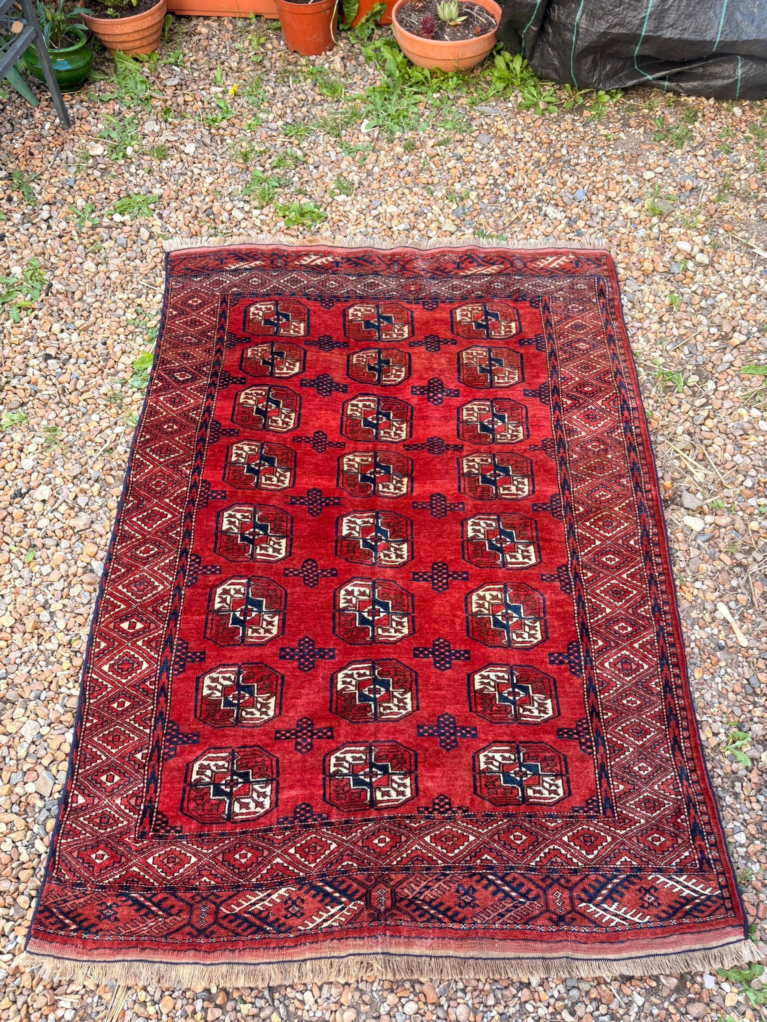 Pakistani Bukhara Carpet 152x118 Wool Mori Handcrafted Red Oriental