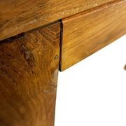 XL vintage wooden table with marquetry
