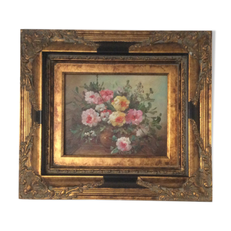 Golden and black frame table