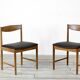 Set Of 4 Midcentury McIntosh Teak And Leatherette Chairs. Vintage Modern