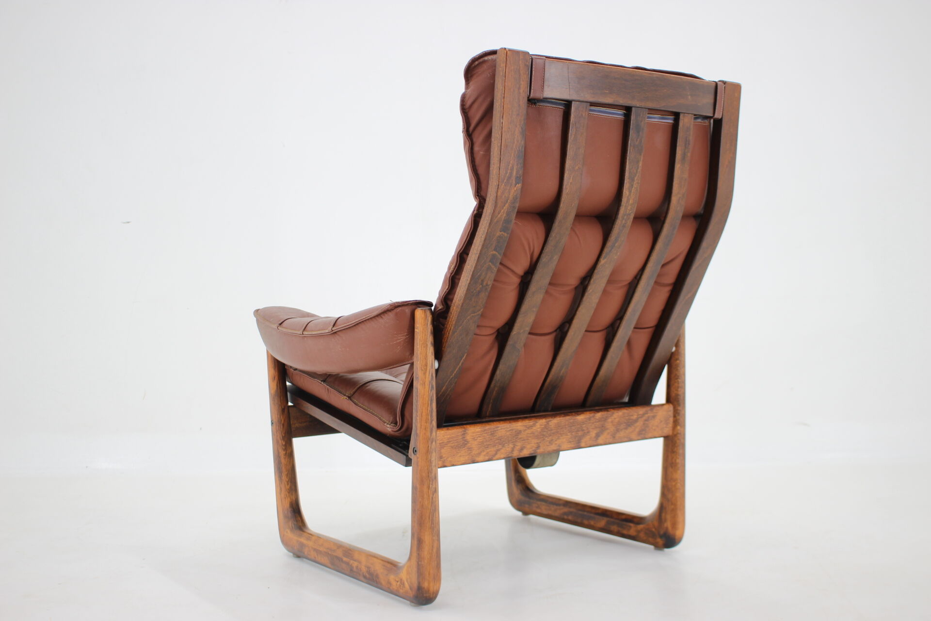 1960s adjustable leather armchair by Genega Mobler, Denmark