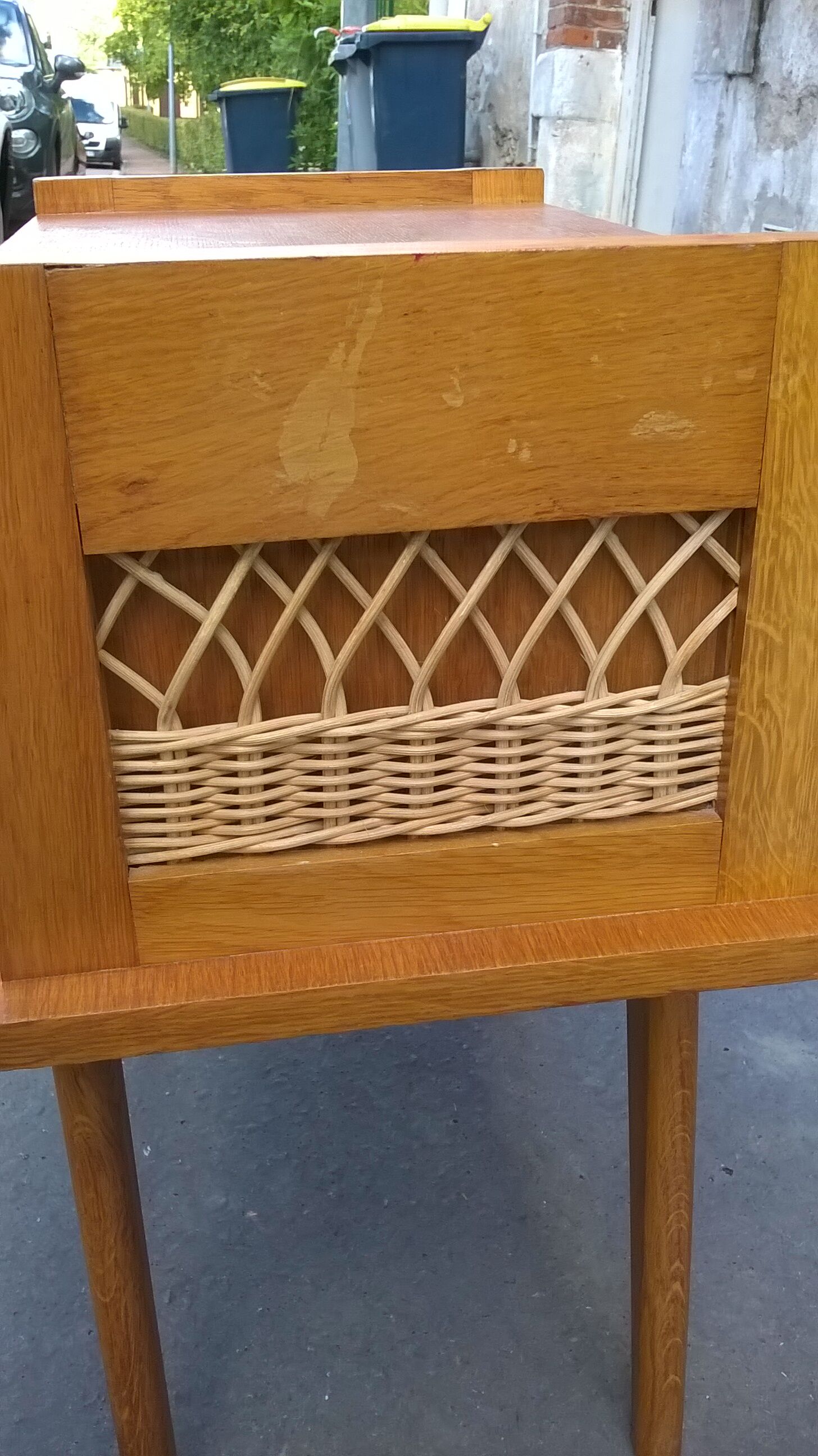Vintage rattan bedside