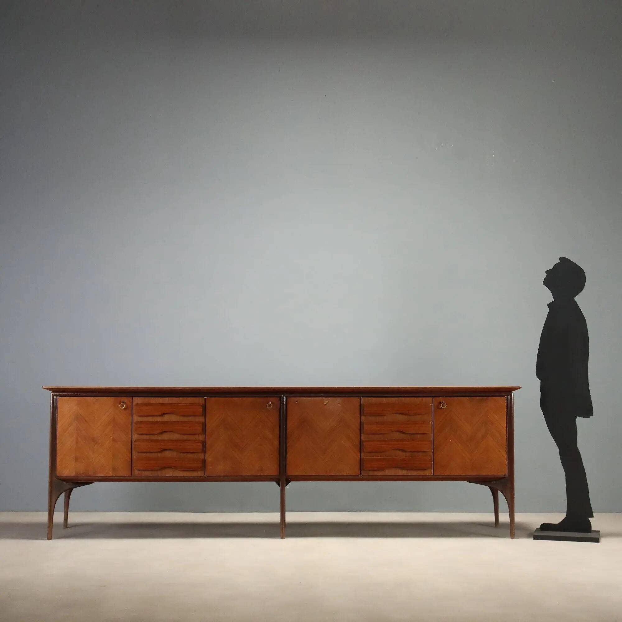 Vintage buffet design by Ico Parisi in ebonised wood, 1950s.