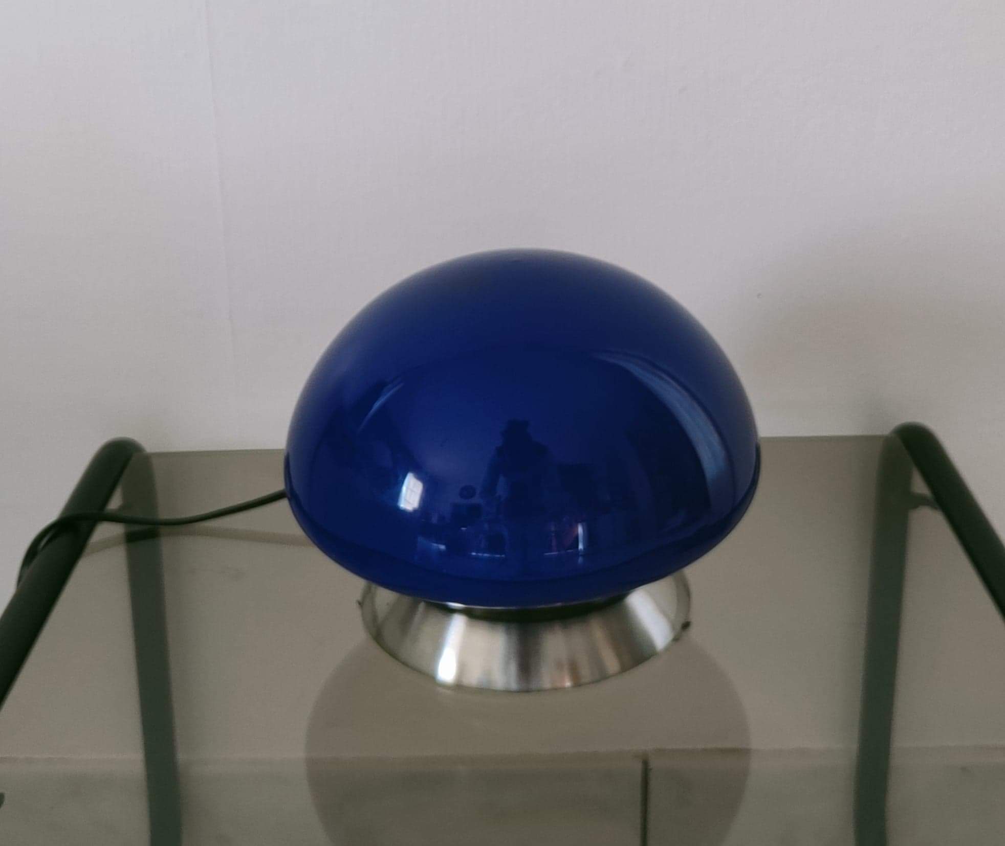 Lampe champignon king bleue glass vintage