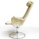 1970s Swedish Space-Age Jetson Chair in Beige Leather by Bruno Mathsson