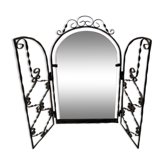 Mirror "window" in twisted wrought iron