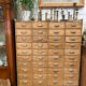 Large antique workshop cabinet with 44 drawers – patinated wood