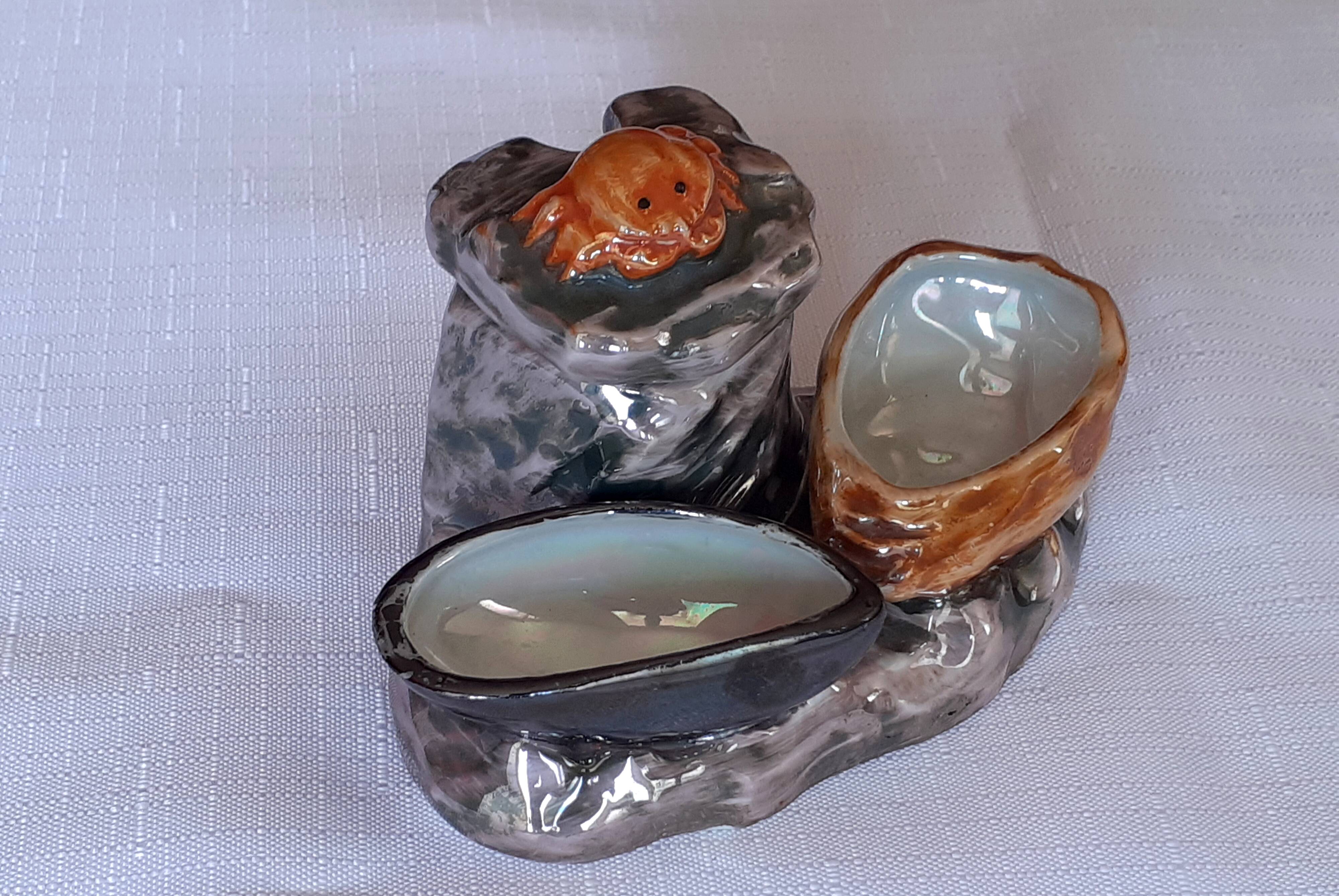 Porcelain salt cellar / Sea theme