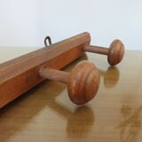 Wooden wall coat rack 4 hooks art deco 1940 1950