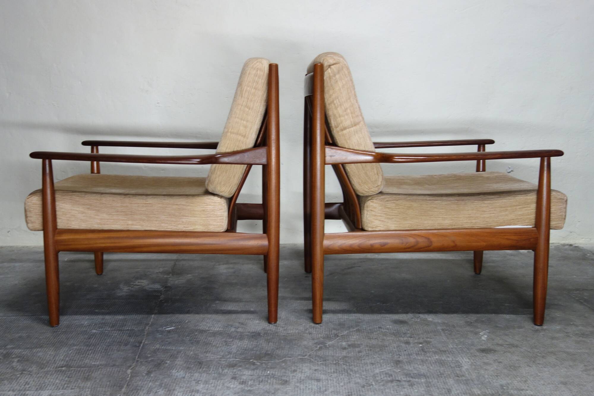 Pair of Scandinavian teak armchairs from the 60s