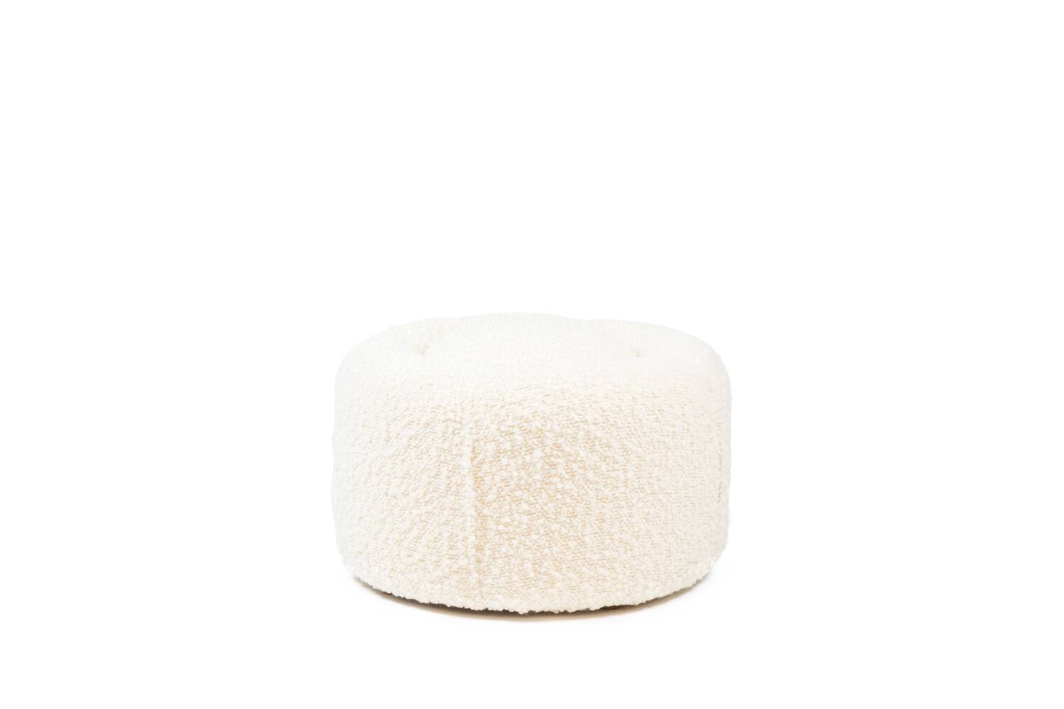 Pouf with white curls, contemporary work