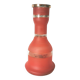 vase en verre peint , aspect granité rouge et doré