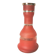 vase en verre peint , aspect granité rouge et doré