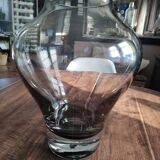 Large gradient anthracite smoked glass vase