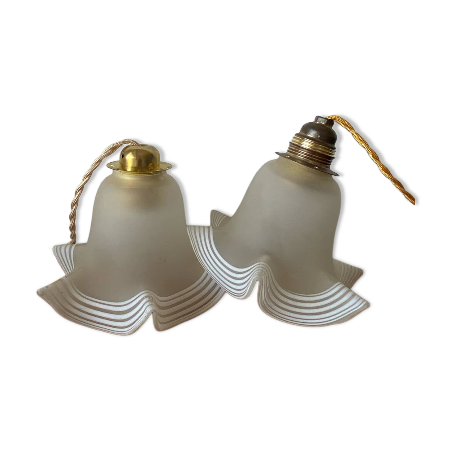 Paire de baladeuses en opaline