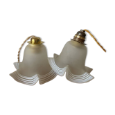 Pair of opaline lanterns