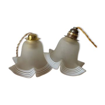 Pair of opaline lanterns