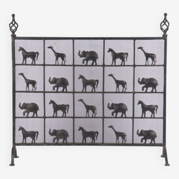 Wrought iron fireplace screen Artisans de Marolles