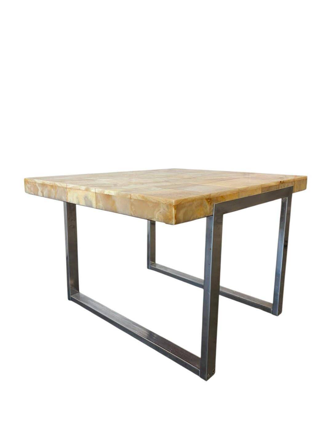 Vintage chrome square coffee table