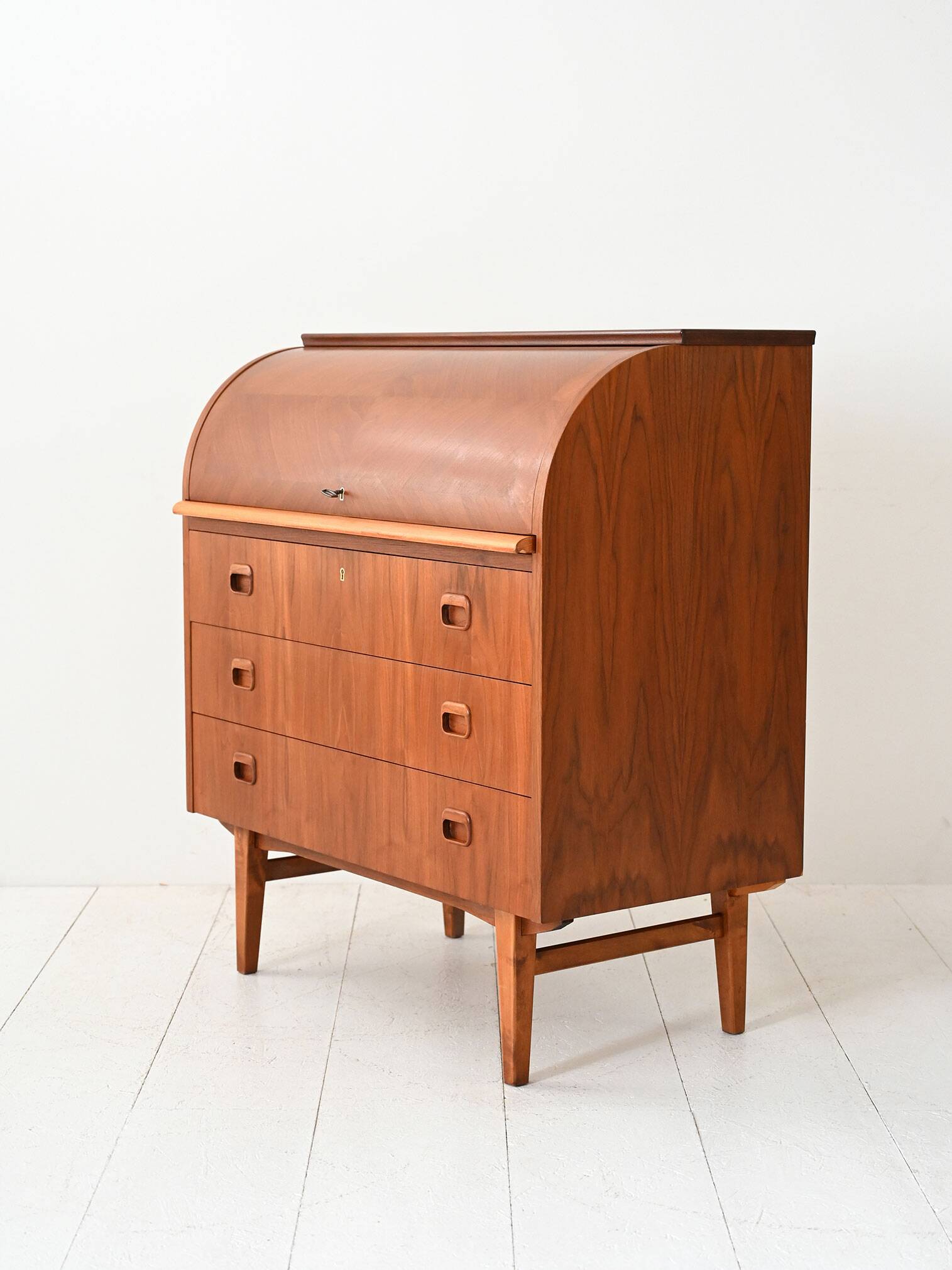 Bureau Secrétaire Vintage Scandinave en Teck