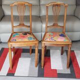Pair of vintage Louis XVI style chairs from the 19th century