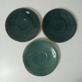3 old lunches and saucers in faience of Longchamp