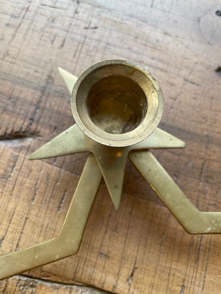 Brass star bougeoir
