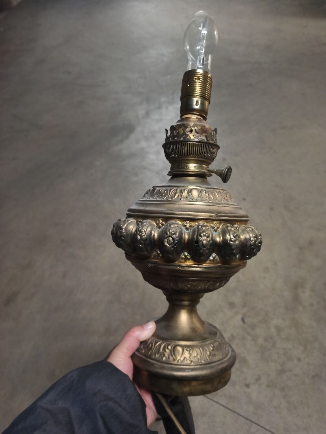 Antique brass lamp foot