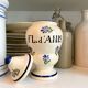 Fl apothecary jar. hand-painted earthenware anis