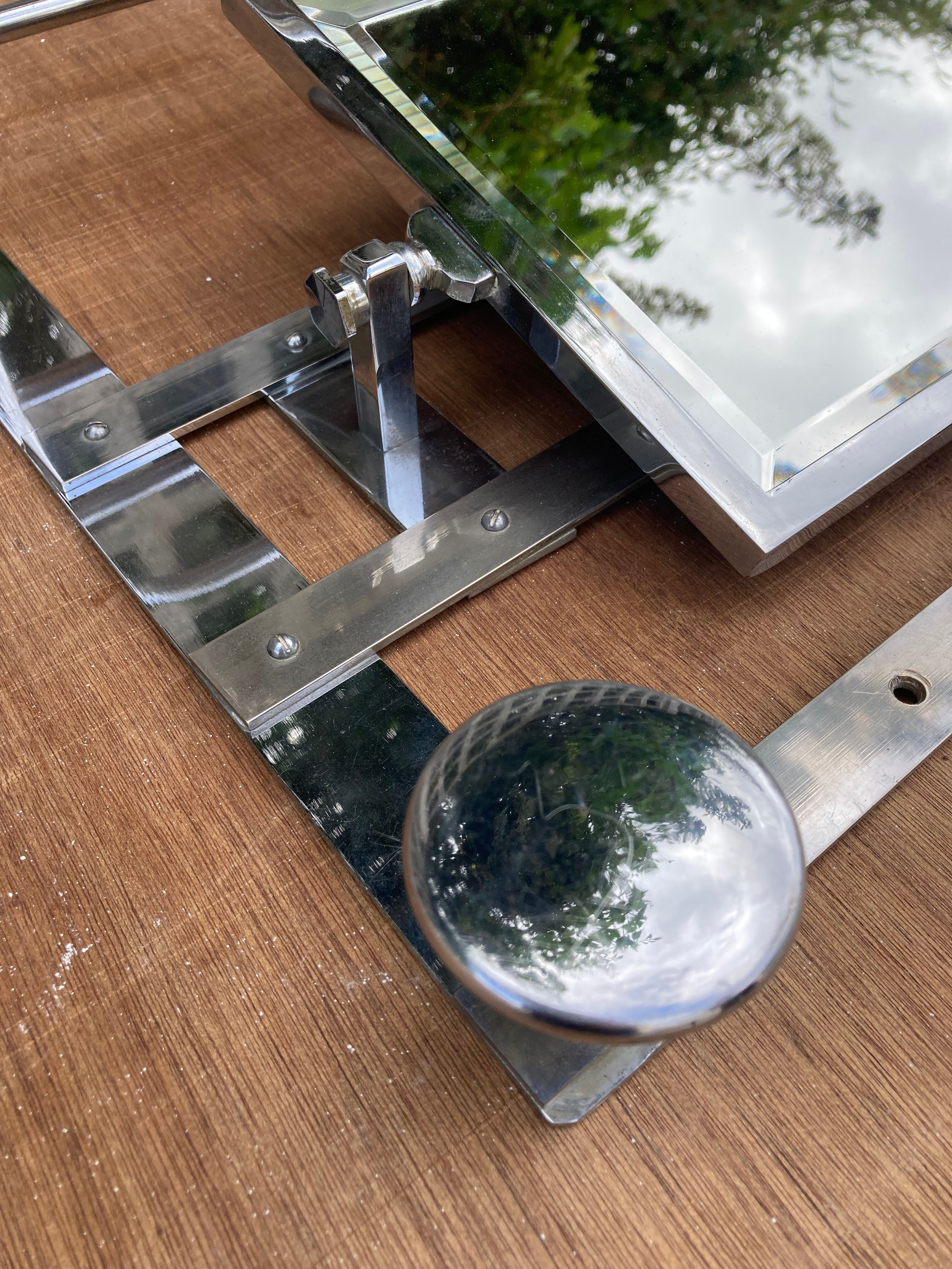 Wall coat rack / 50s chrome cloakroom