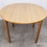 Danish ensemble transformable table 114 cm / 154 + 4 modernist chairs from the 1970s