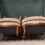 Pair of Louis XV style wing chairs