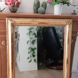 Old mirror in gilded wood Louis XVI style, 97 x 84 cm