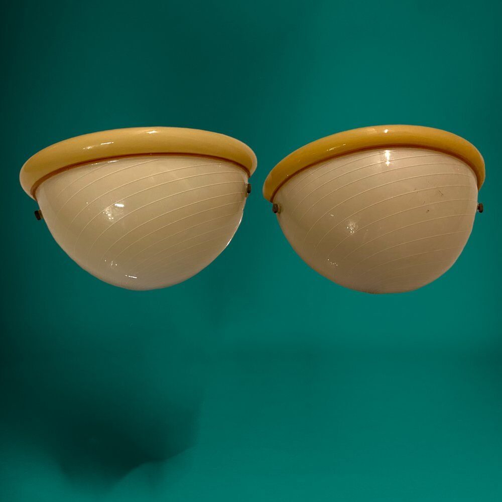 Italian murano glass sconces, 1970