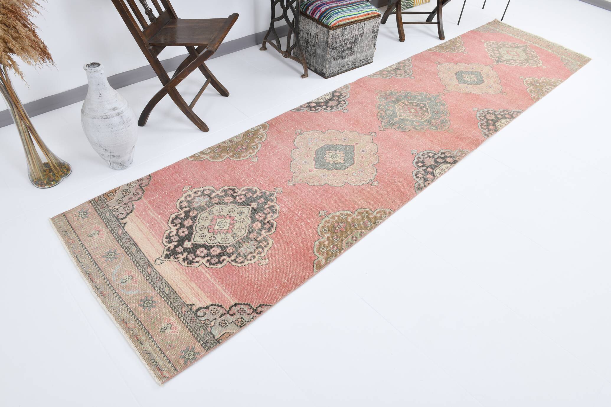 Shades Of Pink Vintage Runner Rug