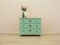 Solid pine chest of drawers painted green, three drawers, Denmark 1950s