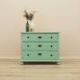 Solid pine chest of drawers painted green, three drawers, Denmark 1950s